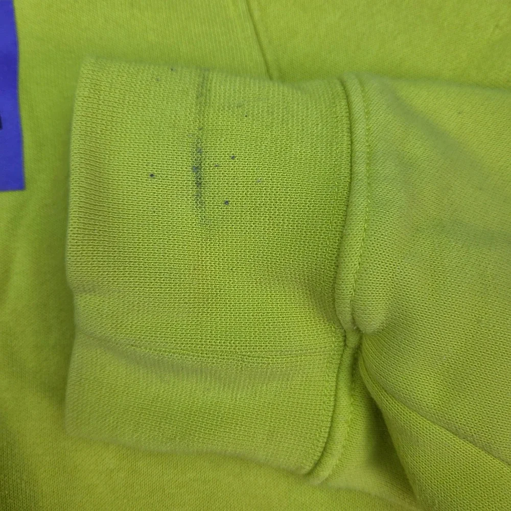 The North Face Hoodie Mens L Graphic Coordinates Box Logo Pullover Neon Yellow